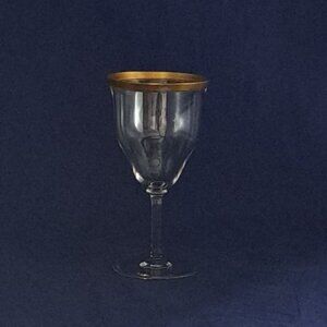 Hawkes Gold Bands Water Goblet With Gold Trim Elegant Vintage Glassware